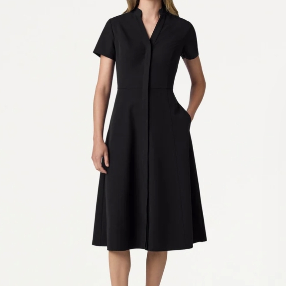 Jaanuu Classic Black Midi Scrub  Healthcare Nursing hospital dress